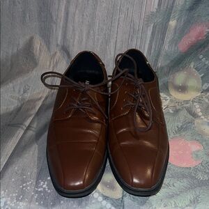 AlfaniMen's Classic Brown Leather Lace-Up Dress Shoes